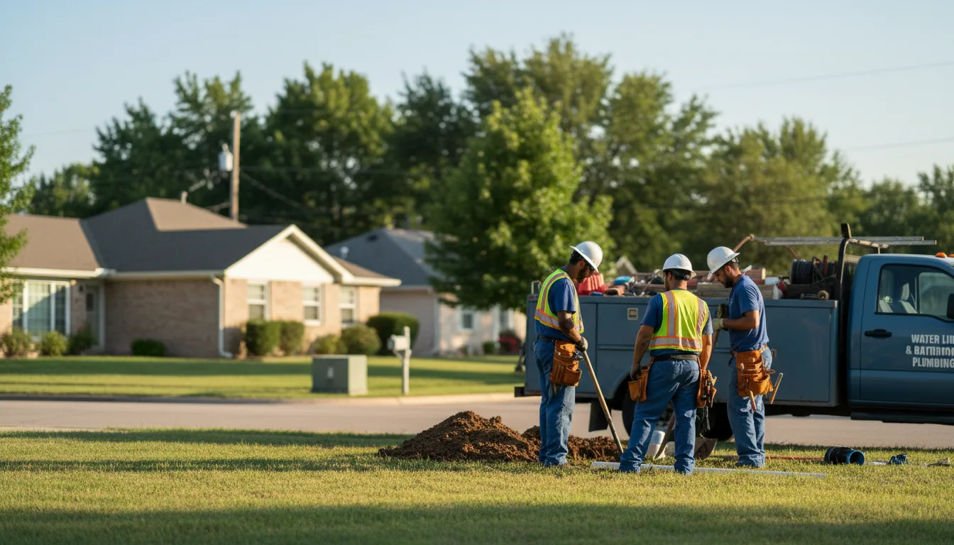 Residential water line and bathroom plumbing service in Wesley, IA